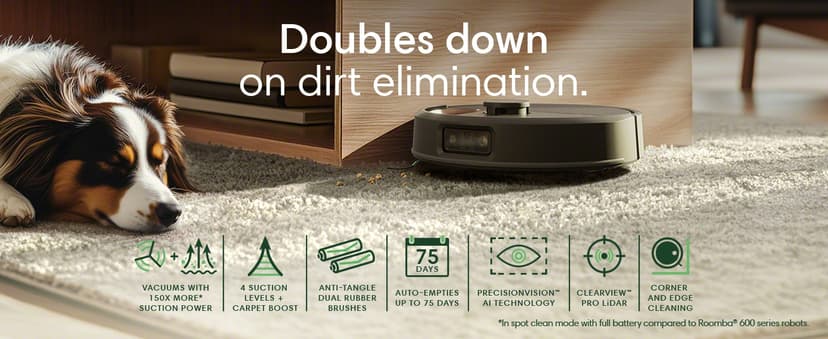 iRobot Roomba Plus 504 Vac Robot Vacuum with AutoEmpty Dock - Superior Power-Lifting Suction, Anti-Tangle Dual Rubber Brushes, Perfect for Pet Hair, Self-Empties for 75 Days, Avoids Obstacles, LiDAR