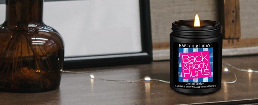 Homsolver 60th Birthday Gifts for Women Men, Happy 60th Birthday Decorations Candles Gift for Her Him, Funny 60 Years Old Ideas- Lavender Scented Candle