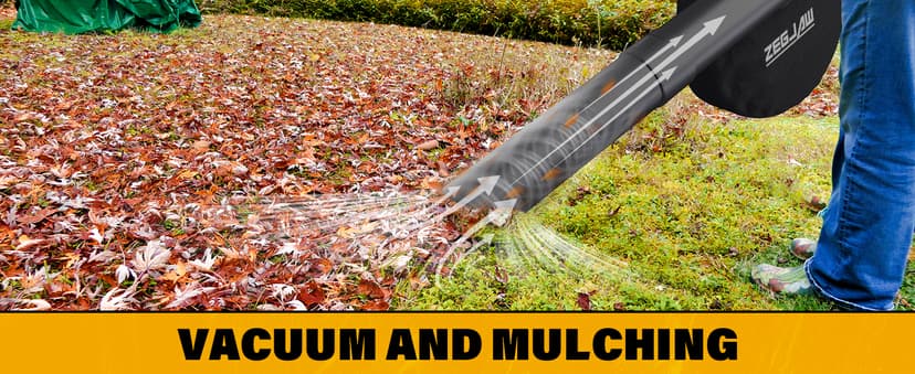 Cordless Leaf Blower & Vacuum, 3-in-1 Leaf Vacuum Mulcher with Bag, 40V 360CFM 5-Speeds Brushless Battery Operated Leaf Blower for Lawn Care with 2 x 4.0Ah Battery & Charger Included