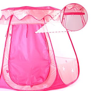 Pop Up Princess Tent with Colorful Star Lights for 1 2 3 Year Old Birthday Gift, 12-18 Months Baby Girl Toys, Foldable Ball Pit with Carrying Bag, Indoor&Outdoor Play Tent for Kids