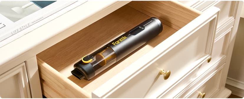 Fanttik Slim V10 APEX Cordless Car Vacuum, 4-in-1 Portable Mini Handheld Vac, 19kPa Suction Power, Upgraded Smart Digital Display, 2 Suction Modes for Small Jobs, Car, Office Desk, Keyboards (Black)