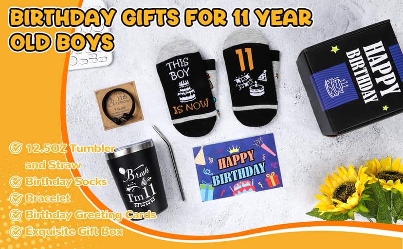11 Year Old Boy Birthday Gift Ideas, Unique Funny Gift Set for 11th Teenage Boys, Eleven Year Old Gifts ideas for Boys Son Grandson Nephew Friend