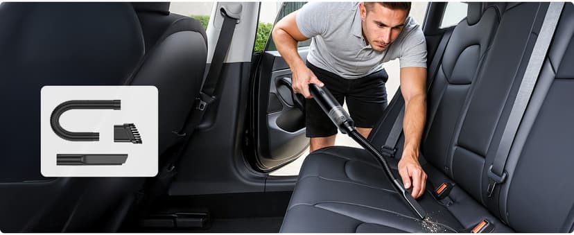 Car Vacuum Portable Cordless Handheld Vacuum Cleaner 4-in-1 Mini Cordless Vacuum with 2 Suction Modes and 16800pa Suction Power Blowing & Inflating 2 Modes Handheld Vacuum for Car, Desk, Keyboards