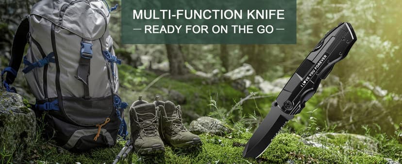 Gifts for Boyfriend Husband,Multitool Pocket Knife "I LOVE YOU",Anniversary Birthday Christmas Valentines Day Gifts for Him,Unique Camping Hunting Cycling Gift Ideas for Men