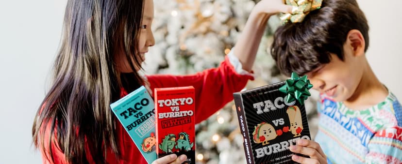 Taco vs Burrito - The Wildly Popular Surprisingly Strategic Card Game Created by a 7 Year Old - 5 Ways to Play - a Family-Friendly Party Game for Kids, Teens & Adults