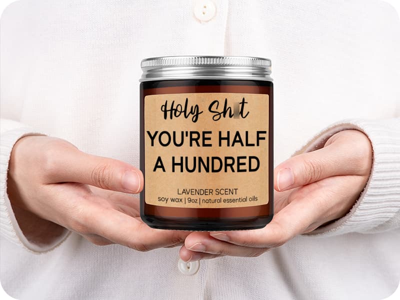 Fairy's Gift Funny 50th Birthday Candles, 50th Birthday Gifts for Women Men, Cool Turning 50 Year Old Gifts Ideas, Happy Half a Hundred Bday, Funny Presents for 50 Year Old Women, Men in Their 50s