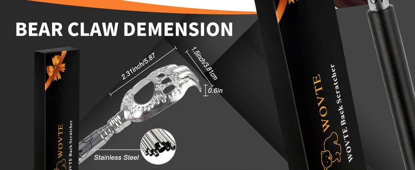 WOVTE Bear Claw Extendable Back Scratcher for Men Women, Stocking Stuffers for Adults Men, Mothers Day Fathers Day Birthday Christmas Gifts for Men Women Mom Dad Husband