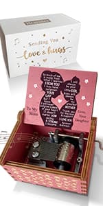 True Friendship Gifts for Women Female You are My Sunshine Wooden Music Box-True Friends are Hard to Find,I am so Grateful in Mine I Have You Keepsake Box for Friends(Black)