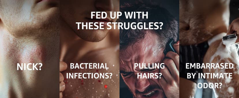 MANSPOT Manscape Groin & Body Hair Trimmer for Men, Electric Ball Pubic Trimmer Shaver,Manscape Kit with 4 Guard,Replaceable Ceramic Blade Heads,Waterproof Wet/Dry Shaver,90 Minutes Shaving