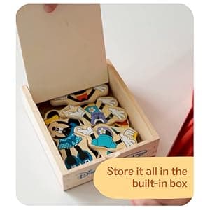 Melissa & Doug Disney Minnie Mouse Dress-Up Puzzle, 18 Pieces Mix and Match Outfits, Sorting & Matching Toy with Storage Case, Educational Puzzle for Toddlers Ages 3+