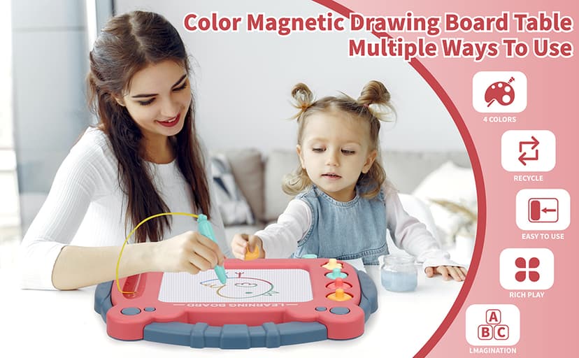 Magnetic Drawing Board for Toddlers 3, Color Erasable Doodle Writing Pad, Learning Painting Sketch Pad, Best Birthday Easter Christmas Halloween Kids Toy Gifts for Boys and Girls(Blue)