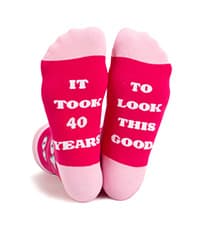 40th 50th 60th Birthday Gifts for him,Men 40th 50th 60th Birthday Decorations, Funny Black Crew Cotton Socks