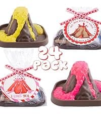 Valentines Day Gifts for Kids - 24 Pack Giant Lollipop-Shaped Stationery Set with Valentine's Cards Pencils Stickers Erasers Stampers Sharpener for Classroom Exchange School Boys Girls Party Favors