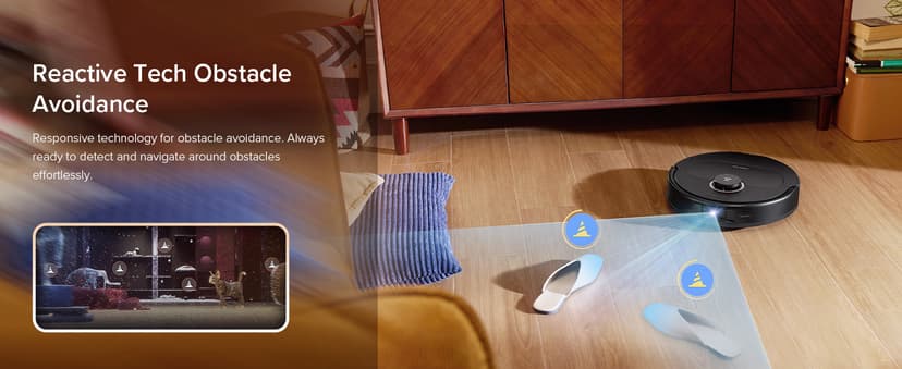 roborock Qrevo S5V Robot Vacuum and Mop, FlexiArm Edge Mopping, 12,000Pa Suction, Dual Zero-Tangle System, Smart Obstacle Avoidance, 10mm Mop Lifting, Auto Mop Washing&Drying, Self-Emptying&Refilling