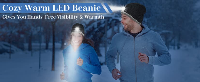 HIGHEVER LED Beanie Hat with Light: Christmas Stocking Stuffers for Men Adult Cool Gifts for Teen Boys Men Dad Winter Gifts