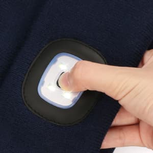 MELASA Unisex Hat with Light, USB Rechargeable Hands Free Headlamp LED Beanie, Winter Gifts for Men Dad Father Husband Him