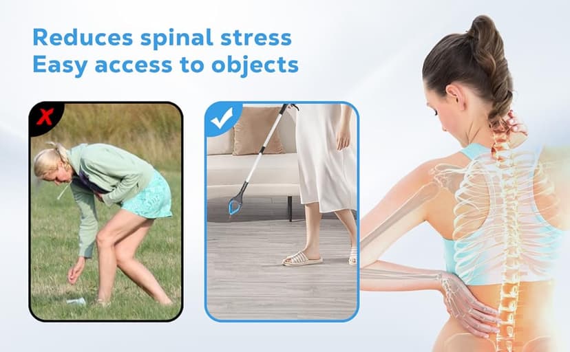 Grabber Reacher Tool - 32” Extra Long Foldable Gripper and Reaching Tool - Heavy Duty Pick Up Stick Grabbers for Seniors, Trash, Surgery Recovery Must Haves Gifts (Blue)