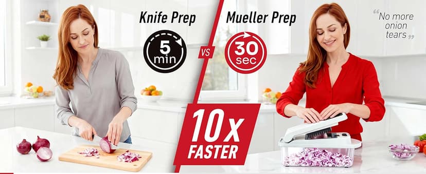 Mueller Pro-Series 10-in-1, 8 Blade Vegetable Chopper, Mandoline Slicer, Food Chopper with Container, Fruit Slicer, Kitchen Gadgets & Accessories, Home Essentials