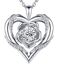 2-3 Ct Moissanite Double Heart Pendant Necklaces for Wife, 18K Gold Plated S925 Silver Jewelry for Women Girlfriend Mom Her on Anniversary Birthday