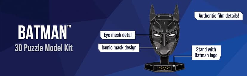 4D Build, DC Batman 3D Model Kit with Stand, Batman Collectibles & Desk Decor, Adult Puzzle, Building Toys, 3D Puzzles for Adults & Teens, 90 Pieces, for Ages 12 & Up