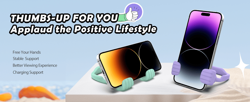 Stocking Stuffers for Teens Girls Boys Adults Cell Phone Stand: UPGRADE Adjustable Thumbs Up Lazy Phone Holder for Desk Cool Gadgets Fun Birthday Gift Ideas for Kids Teenager Women Gifts for Christmas