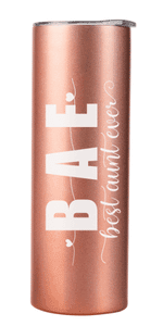 Onebttl Great Aunt Gifts from Niece, Nephew, Insulated Stainless Steel Wine Tumbler with Lid and Straw, Auntie Gifts for Mother’s Day, Birthday, Christmas, 20 oz, Rose gold, World's Greatest Great