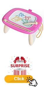 Kikidex Magnetic Drawing Board, Toddler Girl Toys for 1-2 Year Old, Doodle Board Pad Learning and Educational Toys for 1 2 3 Year Old Baby Kids Birthday Gift(Soft Pink)