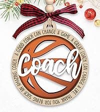 MAPDTWO Basketball Coach Ornament - Basketball Coach Gifts - Christmas Thank You Appreciation Sports Gifts for Coaches - 2 Layered Wood Ornament 2025