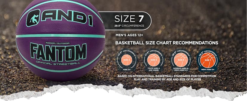 AND1 Chaos Rubber Basketball: Game Ready, Office Regulation Size (29.5”) Streetball, Made for Indoor/Outdoor Basketball Games- Graffiti Series