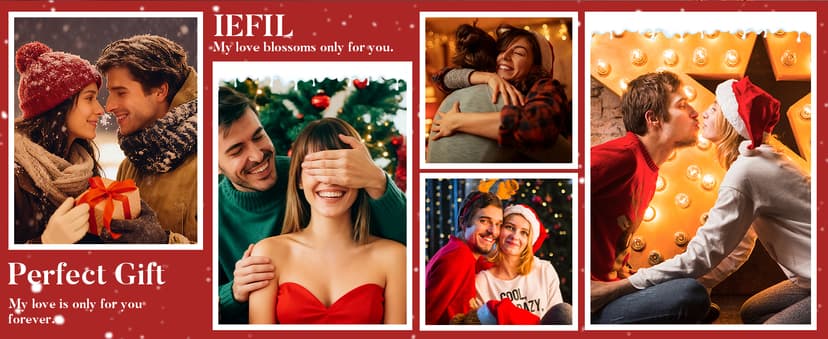 Iefil Stocking Stuffers for Women Wife - 925 Sterling Silver Rose Heart Initial Necklace, Christmas Anniversary Birthday Gifts for Women, Jewelry Gift for Her Wife Girlfriend Mom Daughter