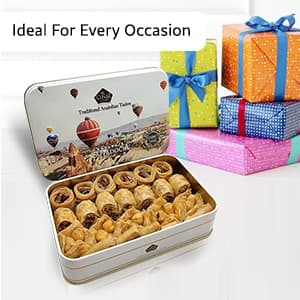 Cerez Pazari Baklava Pastry 8.5oz, Baklava Gift Box with Rich Pistachios, Walnuts, Hazelnuts and Cashews, Halal Shatila Baklava, Traditional Turkish Arabic Dessert Gift Box, Sweet Food Gifts for Women