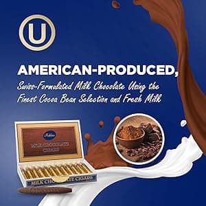 Madelaine Solid Premium Milk Chocolate Cigar Gift Box - Made with Fresh Milk, Cocoa Bean & Swiss-Formulated Chocolate - Ideal for Father's Day - 24 Count Individually Wrapped in an Elegant Hard Box