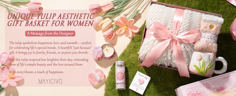 Birthday Gifts for Women Self Care Set Get Well Soon Gift Baskets, Relaxing Rose Spa Gift Basket Care Package for Women, Unique Xmas Gifts for Mom Her Girlfriend Sister Best Friend Wife Grandma