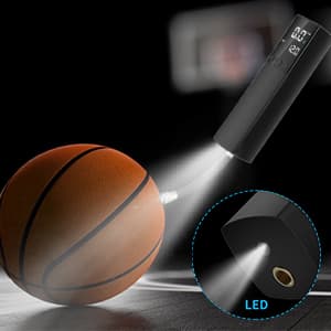 Pumteck Electric Ball Pump, Smart Air Pump Portable Fast Ball Inflation with Precise Pressure Gauge and Digital LCD Display for Football Basketball Volleyball Football (2 Pin and 1 Spout)