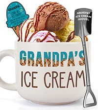 YEUYUQIU Christmas Dad Gifts from Daughter Son Wife - Ideal Christmas Fathers Day Birthday Gifts for Daddy Father Father in Law New Dads, Best Dad Ever Gift - Cool Dad's Ice Cream Bowl Shovel Set