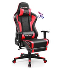 GTPLAYER Gaming Chair, Computer Chair with Footrest and Lumbar Support, Height Adjustable Game Chair with 360°-Swivel Seat and Headrest and for Office or Gaming (White)