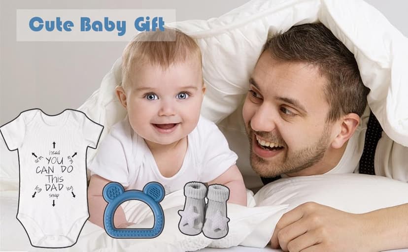 New Dad Gifts Box, 9 Pcs First Time Dad Gifts, Dad to Be Gifts for 1st Time with Tumbler Hat Onesie Socks Keychain for Baby Shower,Unique Kit for Soon to Be or Expecting Father