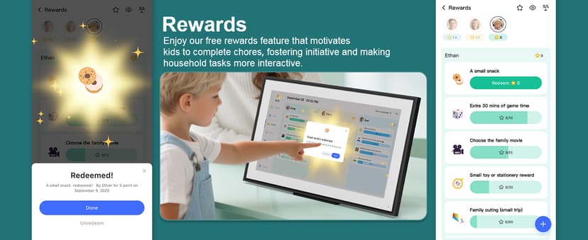 Canupdog 15.6 Inch Digital Calendar Wall Planner 2025-2026 – HD Touchscreen Smart Photo Display for Family Schedules, 32GB Electronic Calendar Chore Chart + To-do List, Christmas Gifts for Women Mom