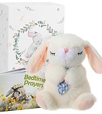 Baptism Gifts for Girls and Newborn Baby, Christening Gifts Set, 7" Praying Bunny Plush Toy and Bedtime Blessing Book in Keepsake Gift Box, Ideal Easter Gifts for Kids