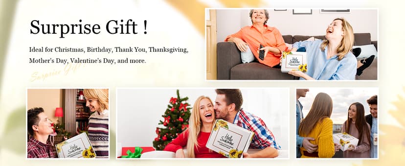 Sunflower Gifts for Women,Birthday Gift for Women,Sending Sunshine Gift,Thank You Gifts,Care Package,Thinking of You for Mom Grandma Sister Best Friend,Graduation for Her