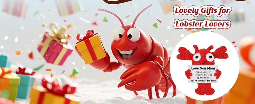 Gifts for Grilfriend Boyfriend Couples - to My Love Handmade Crochet Lobster Gifts, I Love You Gift for Her Him, Romantic Valentines Anniversary Birthday Chrismast Present for Women Men