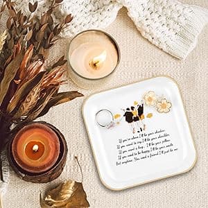 PUDDING CABIN PUDDING CABIN 3 Best Friend Birthday Gift for Women, Ring Dish - If You're Alone, I'll be Your Shadow. If You Want to Cry, I'll be Your Shoulder... Trinket Dish Gift for Female Friends Bestie Gifts