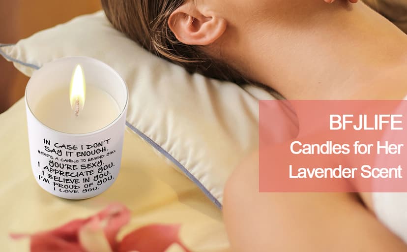 BFJLIFE Candles Gifts for Her Funny Novelty Unique Valentines Mothers Day Anniversary Birthday Christmas Gifts for Girlfriend Wife Stocking Stuffers Lavender Scented Soy Candle