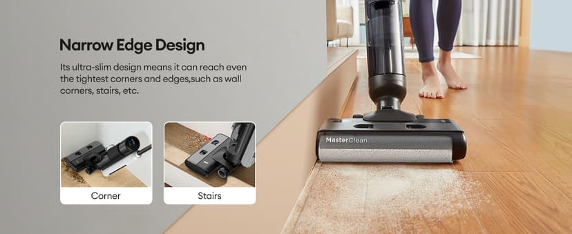 Ultenic Wet Dry Vacuum Cleaner, Cordless Vacuum Mop Combo with Self-Cleaning, 50min Runtime, Smart Mess Detection, Edge Cleaning, LED Display, 3-in-1 Floor Cleaner Machine for Hard Floor, AC1 Elite