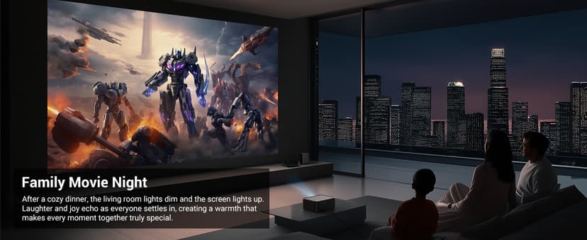 Official Licensed Netflix Smart Projector, HAPPRUN Projector 4K with Wifi and Bluetooth, DoIby Audio,Built-in Apps, Native1080P 1000 ANSI,Electric Focus,Movie Projector for Home Cinema,Outdoor,Indoor