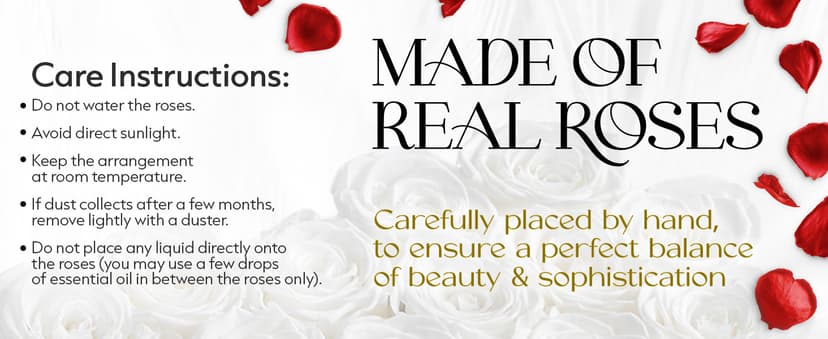 16 Flower Forever Heart Shape Box - Preserved Roses Gift for Her, Preserved Flowers, Red