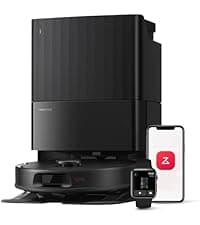 roborock Qrevo Series Robot Vacuum and Mop, 8000Pa Suction, Upgraded from Qrevo S, Anti-Tangle Brushes, Smart Obstacle Avoidance, Auto Mop Washing, All-in-One Dock, 200RPM Spinning Mops, Black(QV 35A)