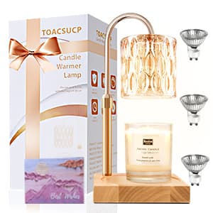 Candle Warmer Lamp with 3 Bulbs, Adjustable Height Dimmable Candle Warmer with Timer, Candle Lamp with Charming Gift Box Ribbon,Birthday Gifts for Women Mom, House Warming Gifts New Home Decor