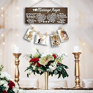 Wedding Gifts Bridal Shower Gifts for Bride and Groom Engagement Present for Wife NewlyWed Marraige Prayer Photo Holder