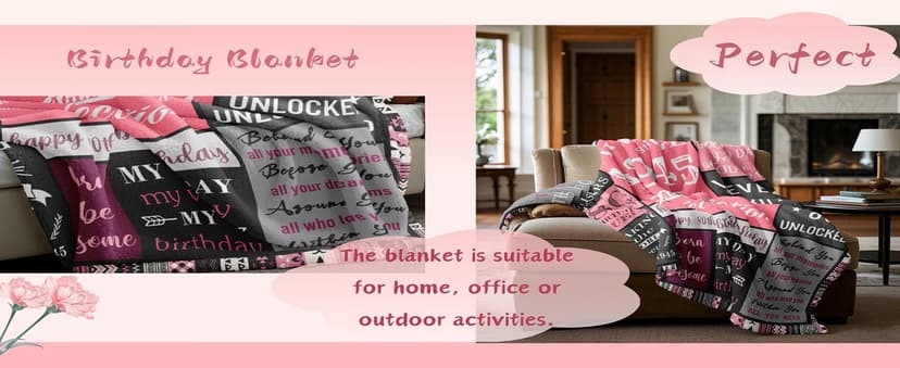 Ryubein 80th Birthday Gifts for Women, 80th Birthday Decorations for Women, 80 Year Old Birthday Gifts for Woman, Best Gifts for 80th Birthday, 1945 80th Birthday Blanket 50" X 60"